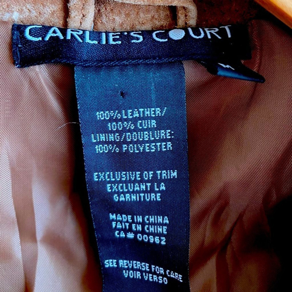 Vintage 90’s Carlie’s Court Classic Tan Suede Blazer/Jacket Size M - Picture 7 of 8